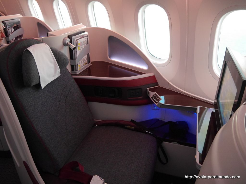Asiento business en Qatar Airways