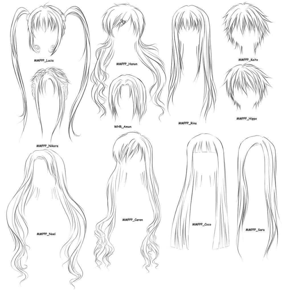Anime drawings :: Anime_hairs_brushes_2_by_OrexChan.jpg picture by