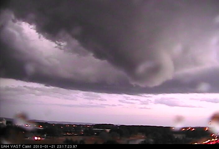 Rooftop view of wall cloud
