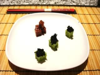 DSC01317.jpg Pea puree with black caviar and smoked bonito picture by Colchester48