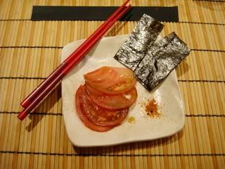 DSC01319.jpg Heirloom tomato with nori and Japanese pepper seasoning picture by Colchester48