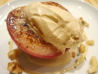 Grilled Peach with caramel ice cream, honey ans walnuts Pictures, Images and Photos