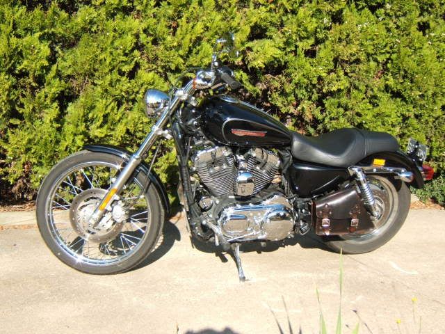 1200 custom Sportster with hand made solo bag