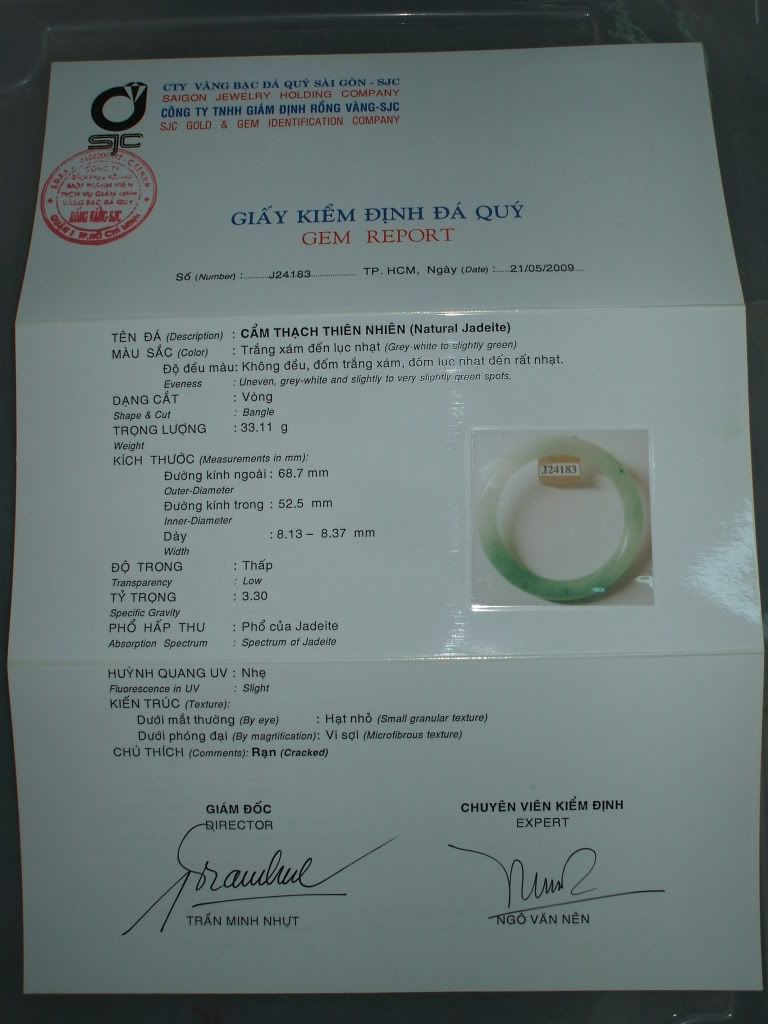 Vòng cẩm thạch thiên nhiên bán lẻ với giá sỉ, có giấy chứng nhận của SJC & PNJ - 5
