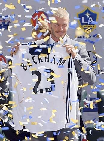 4. SOCCER - David Beckham’s presentation as a new Los Angeles Galaxy player