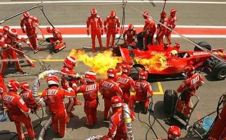 8. FORMULA 1 -  Felipe Massa’s Ferrari is really on fire during the Spanish GP of Circuito de Catalunya.