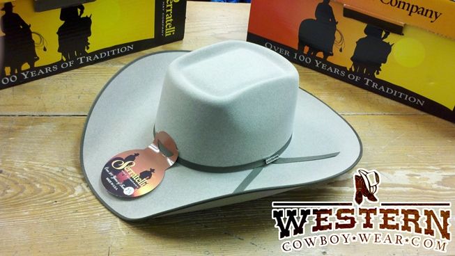 SERRATELLI Cattleman 6x Felt E6 Stone Cowboy Hat with Brick Crease and ...