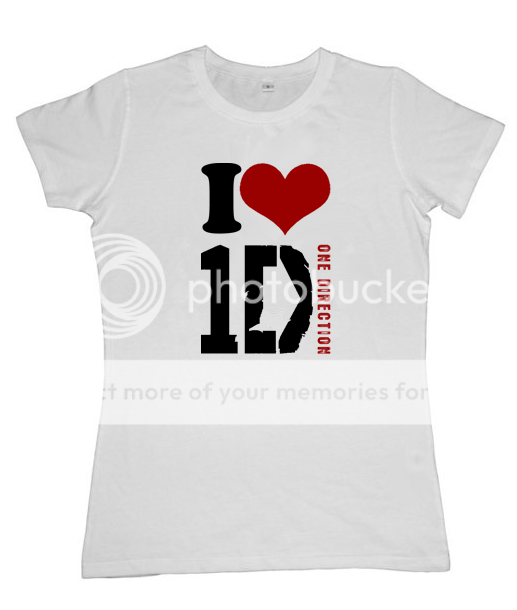   Girls White T shirt I Love One Direction XS S M L XL NEW All Sizes New